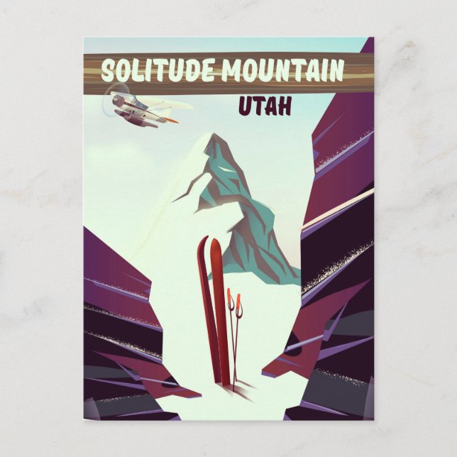 Solitude Mountain Utah vintage travel poster. Postcard (Front)