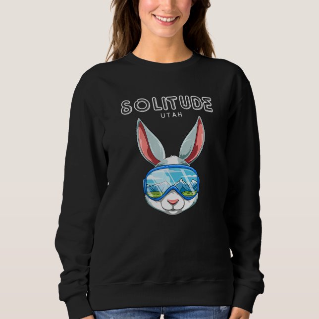 Solitude Utah Usa Ski And Snowboard Rabbit Sweatshirt (Front)