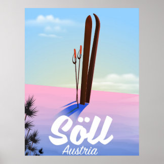 Söll, Austria Ski travel poster