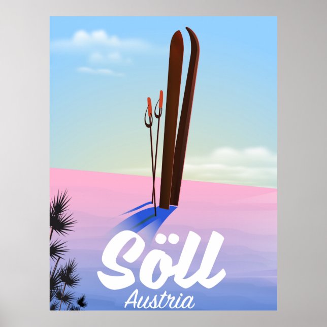 Söll, Austria Ski travel poster (Front)