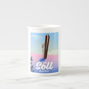 Söll, Austria Ski travel poster Bone China Mug