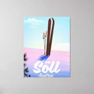 Söll, Austria Ski travel poster Canvas Print