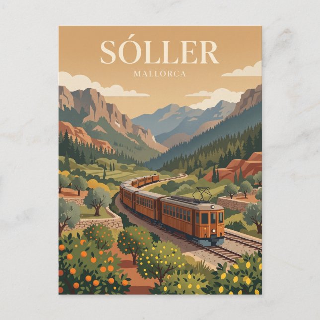 Sóller Railway Spain Postcard (Front)