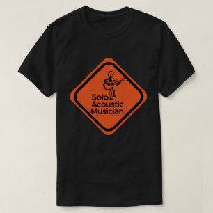 Solo Acoustic Musician Men's Black Tee Orange Logo