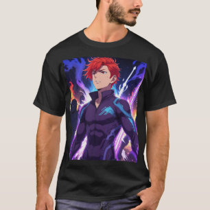 solo Anime Poster – Fiery Red Hair, Intense Action T-Shirt