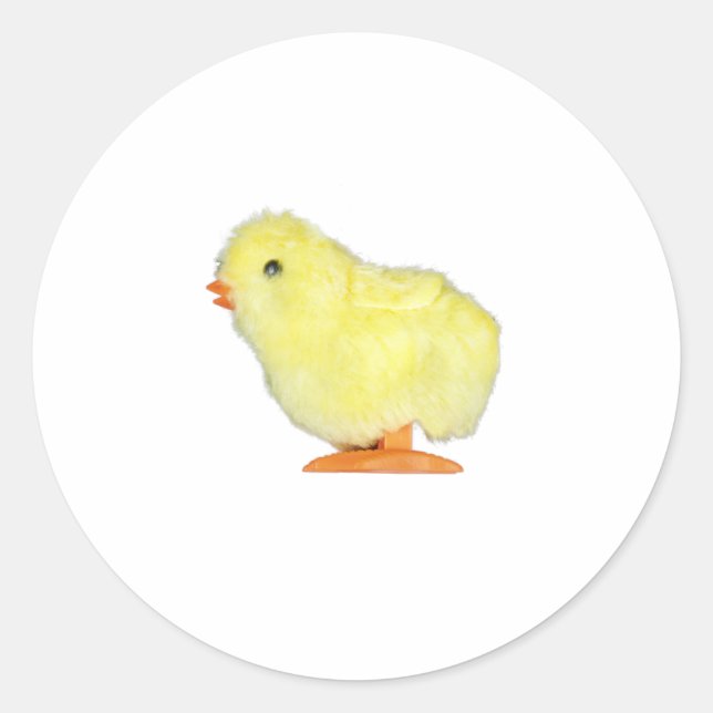 Solo Chick on Transparent Classic Round Sticker (Front)