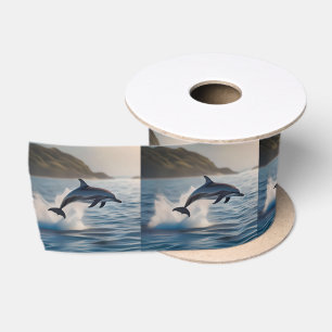 Solo Dolphin Wave Dancer, Satin Ribbon
