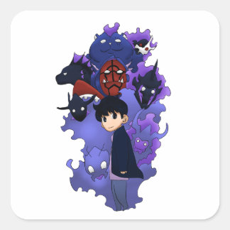 Solo leveling inspired chibi square sticker
