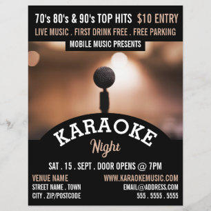 Solo Microphone, Karaoke Event Advertising Flyer