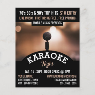 Solo Microphone, Karaoke Event Advertising Flyer