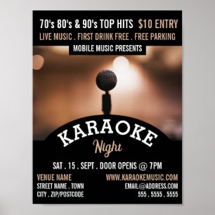 Solo Microphone, Karaoke Event Advertising Poster