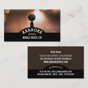 Solo Microphone, Karaoke Event Organizer Business Card