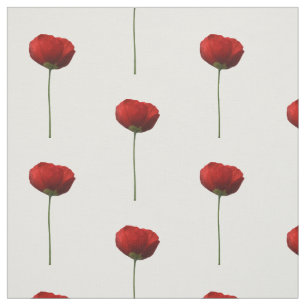 Solo Red Iceland Poppy Pattern Fabric