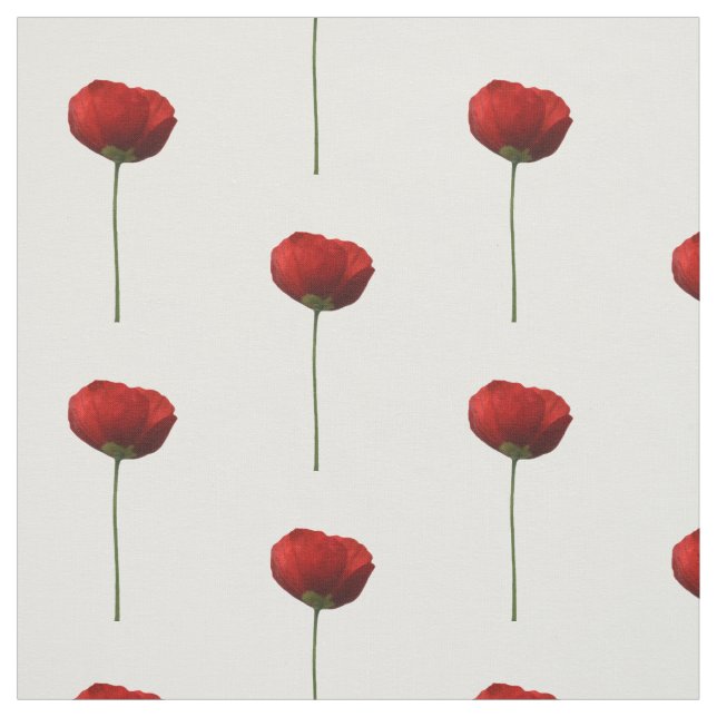Solo Red Iceland Poppy Pattern Fabric (Swatch)