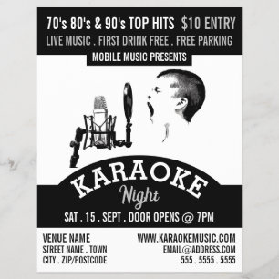 Solo Singer, Karaoke Event Advertising Flyer