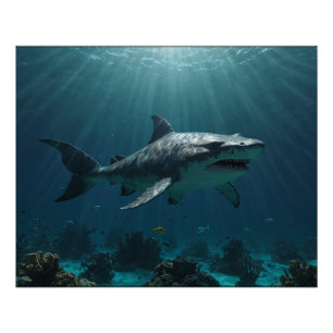 Solo Swimming Shark  Poster