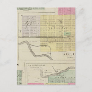 Solomon, Enterprise, Dillon, Detroit, Kansas Postcard