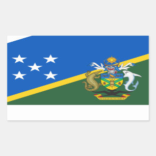 Solomon Islander Flag & Coat of Arms Rectangular Sticker