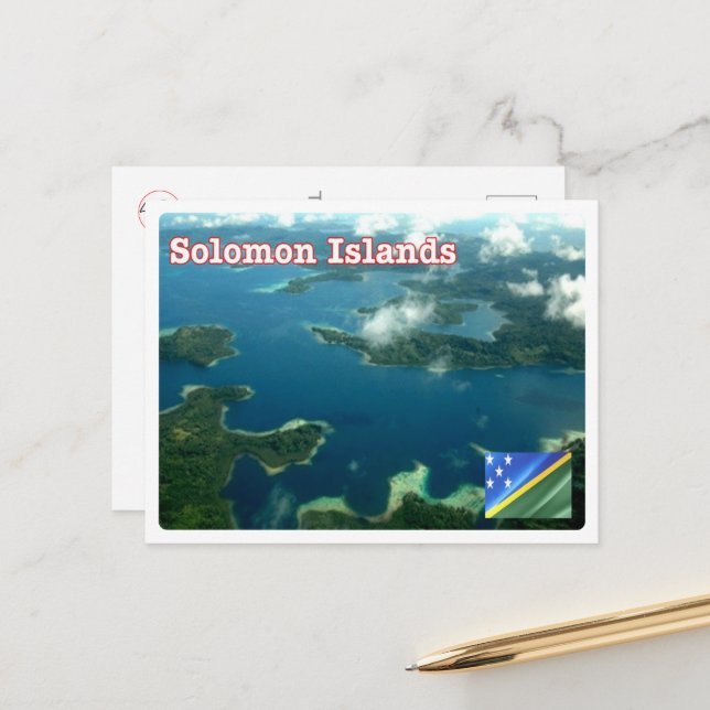 Solomon Islands - Aerial View - Postcard (Front/Back In Situ)