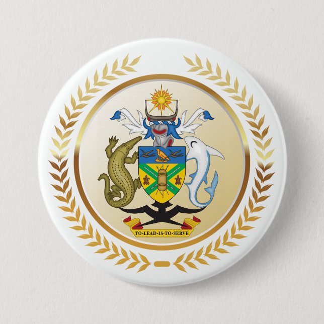 Solomon Islands Coat of Arms 7.5 Cm Round Badge (Front)