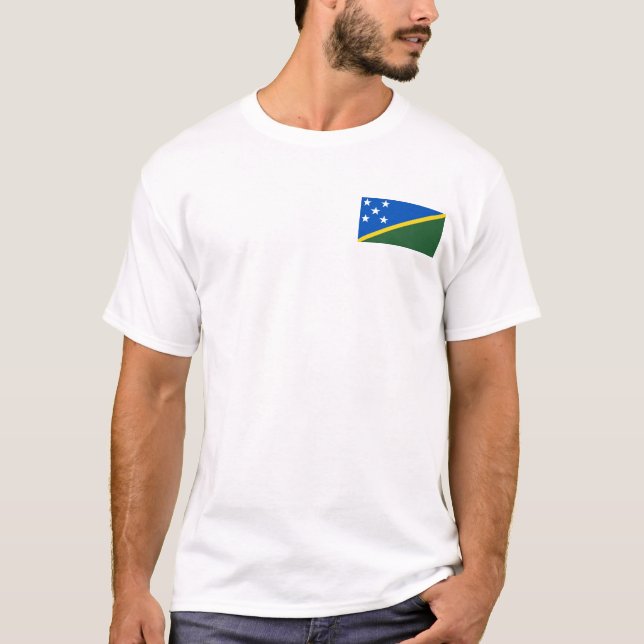 Solomon Islands Flag and Map T-Shirt (Front)