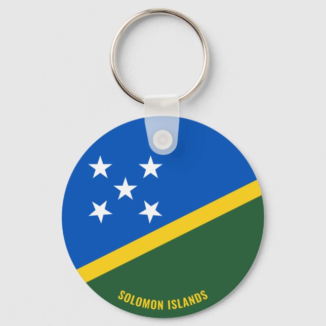 Solomon Islands Flag Charming Patriotic Key Ring (Front)