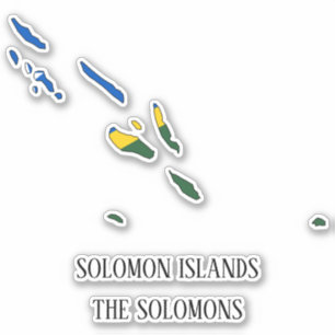 Solomon Islands Flag Charming Patriotic Map