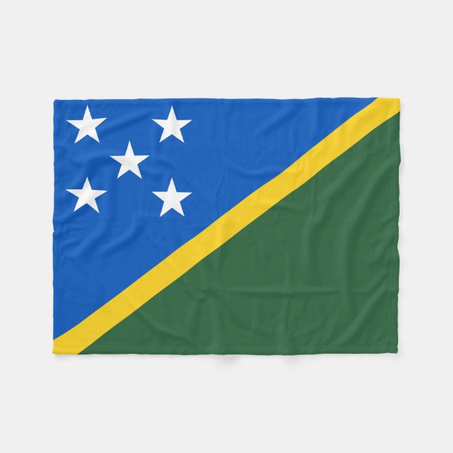 Solomon Islands Flag Fleece Blanket (Front (Horizontal))
