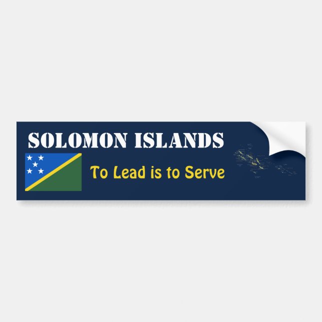 Solomon Islands Flag + Map Bumper Sticker (Front)
