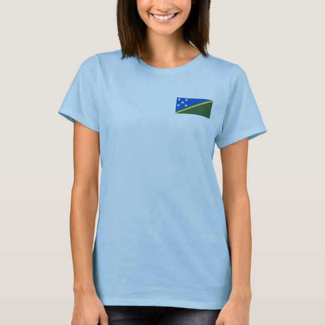 Solomon Islands Flag + Map T-Shirt (Front)