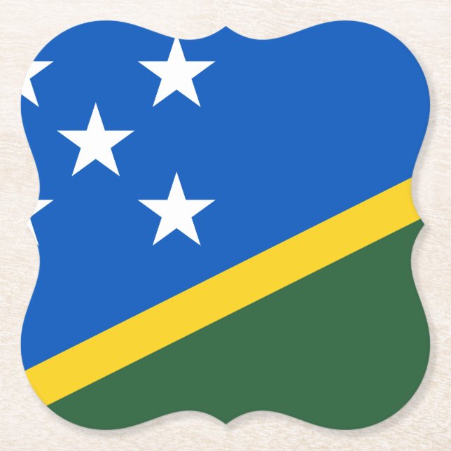 Solomon Islands Flag Paper Coaster (Front)
