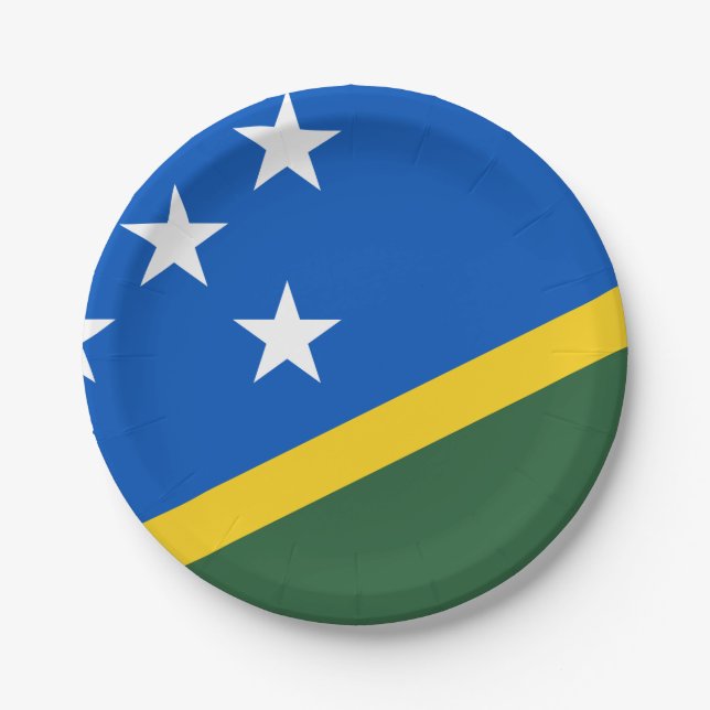 Solomon Islands Flag Paper Plate (Front)