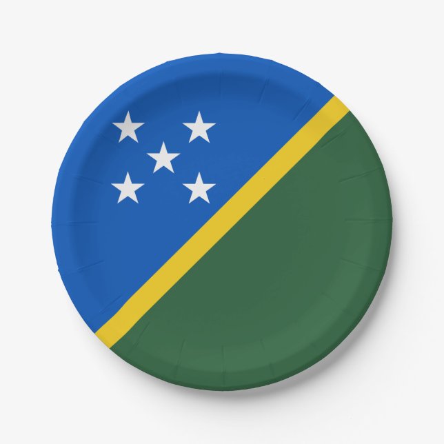 Solomon Islands Flag Paper Plate (Front)