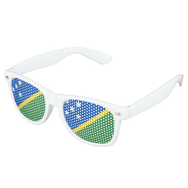 Solomon Islands Flag Retro Sunglasses (Angled)