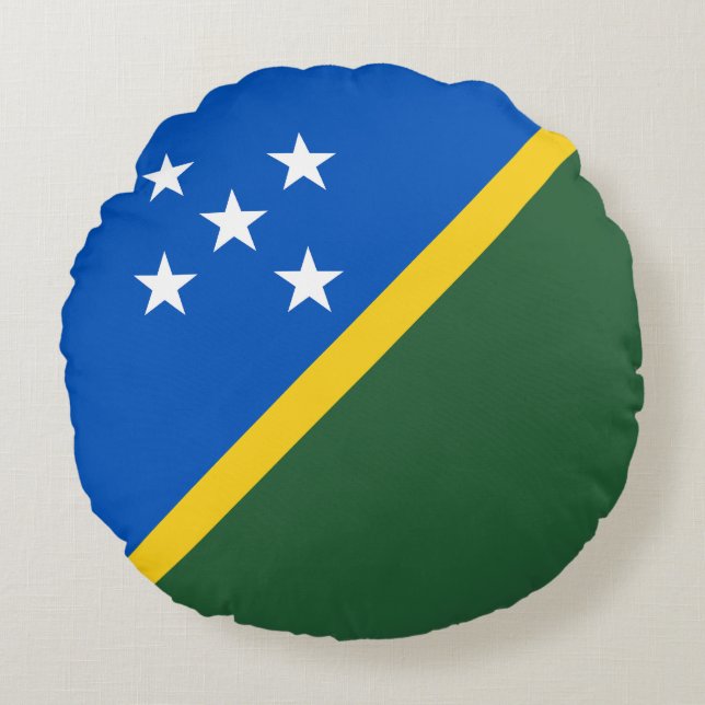 Solomon Islands Flag Round Cushion (Front)
