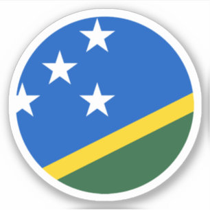 Solomon Islands Flag Round Sticker