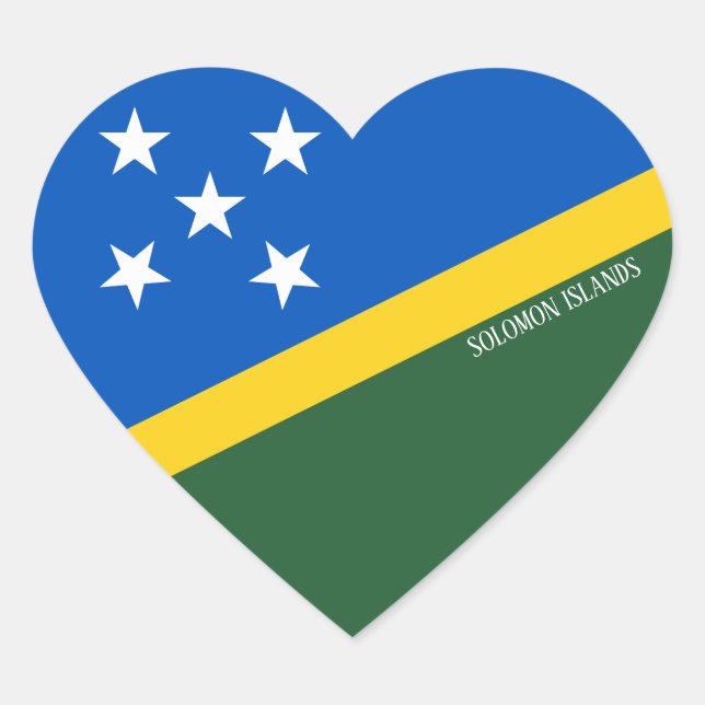 Solomon Islands Flag Splendid Patriotic Heart Sticker (Front)