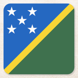 Solomon Islands Flag Square Paper Coaster