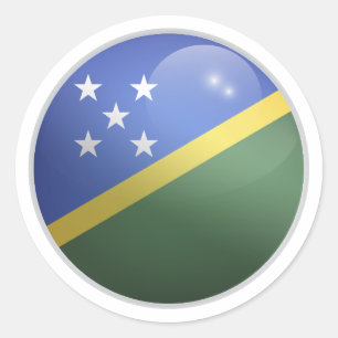 Solomon Islands Glossy Circle Flag Classic Round Sticker