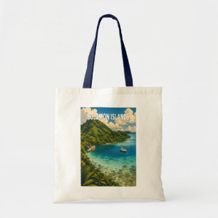 Solomon Islands Illustration Travel Art Vintage Tote Bag