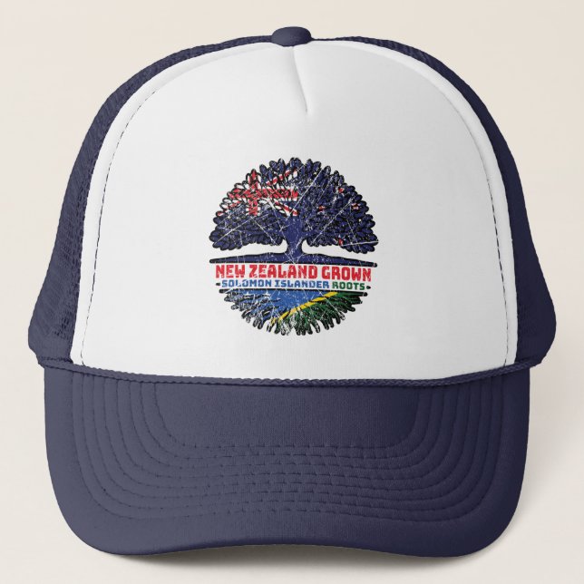 Solomon Islands Islander New Zealander New Zealand Trucker Hat (Front)