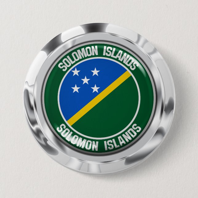 Solomon Islands Round Emblem 7.5 Cm Round Badge (Front)