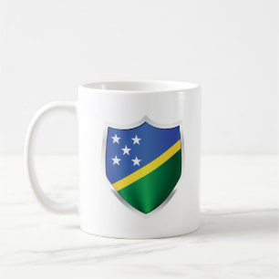 Solomon Islands Silver Shield Flag Coffee Mug