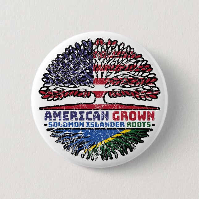 Solomon Islands Solomon Islander American USA Tree 6 Cm Round Badge (Front)