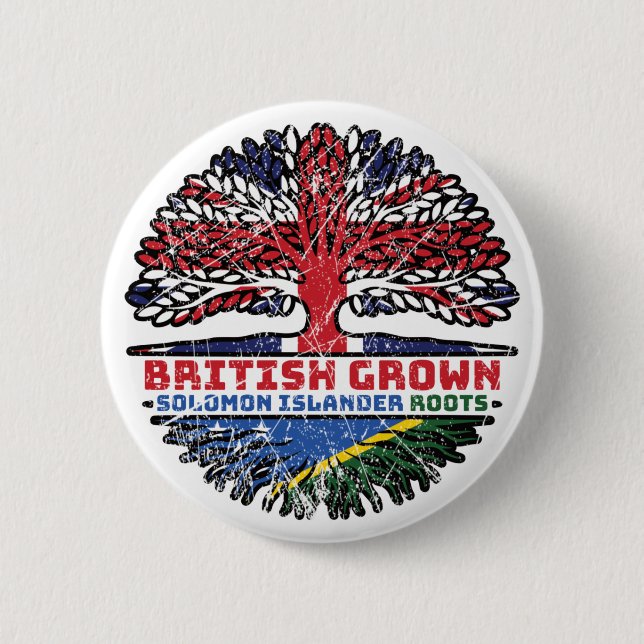 Solomon Islands Solomon Islander British UK Tree 6 Cm Round Badge (Front)