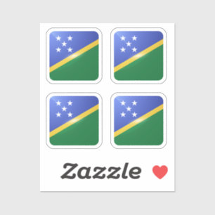 Solomon islands square glossy flag