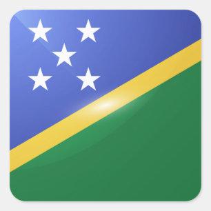 Solomon islands square glossy flag square sticker