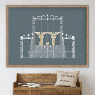 Solomon's Temple Blue, Holy of Holies, Mt Zion, Ci Poster