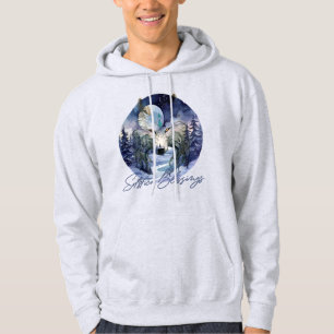 Solstice Blessings Winter Wolf Moonlight Woods Hoodie