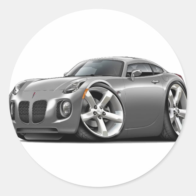Solstice Grey Car Classic Round Sticker (Front)